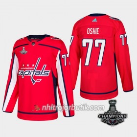Män Ishockey Washington Capitals Tröja T.J. Oshie 77 2018 Stanley Cup Champions Adidas Röd Authentic